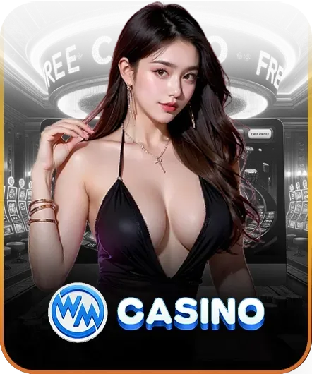WM Casino คาสิโนออนไลน์ TUNDER24HT ภาพสาวชุดดำพร้อมฉากคาสิโนสด